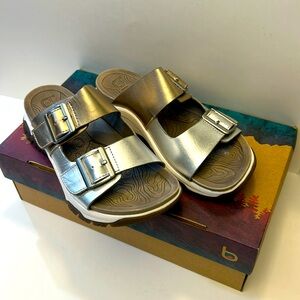 Bionica Nailley Silver/Gold buckle slides